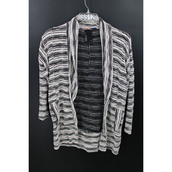 DOLAN T-SHIRT OPEN FRONT BLACK/WHITE CARDIGAN SWEATER SIZE XS - Picture 1 of 6